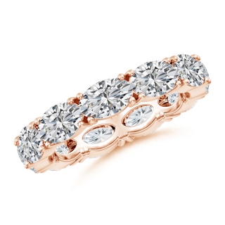 6x4mm HSI2 East-West Oval Diamond Eternity Wedding Band in 60 Rose Gold