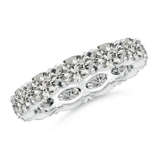 6x4mm KI3 East-West Oval Diamond Eternity Wedding Band in 60 S999 Silver