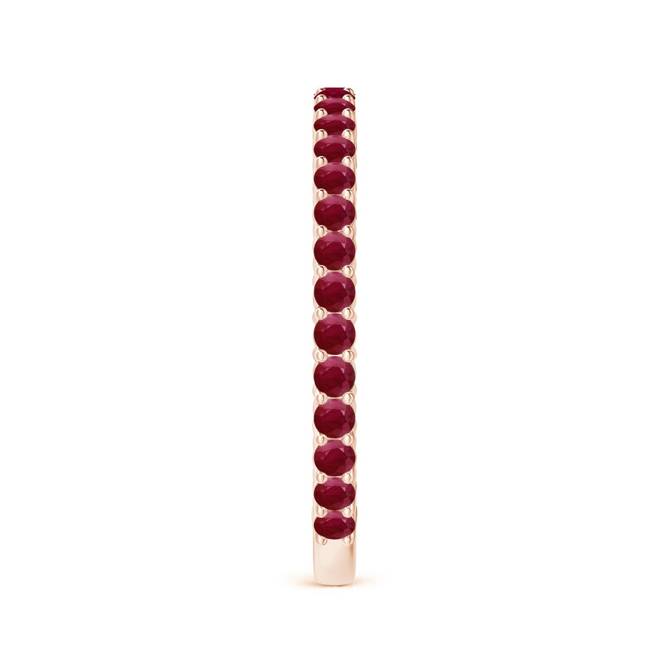 1.6mm A Prong Set Round Ruby Eternity Wedding Band in Rose Gold side-2