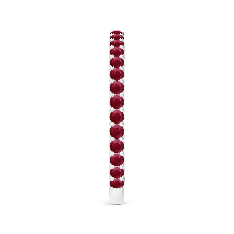 1.6mm A Prong Set Round Ruby Eternity Wedding Band in White Gold side-2