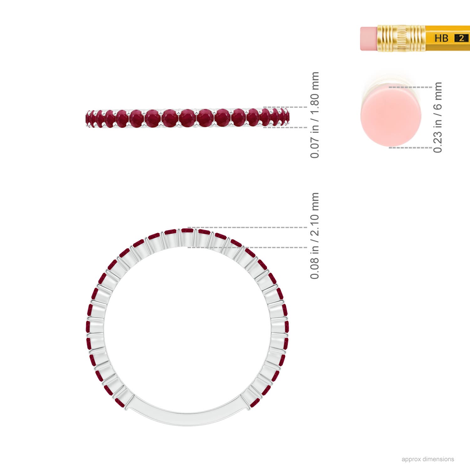 A - Ruby / 0.93 CT / 14 KT White Gold