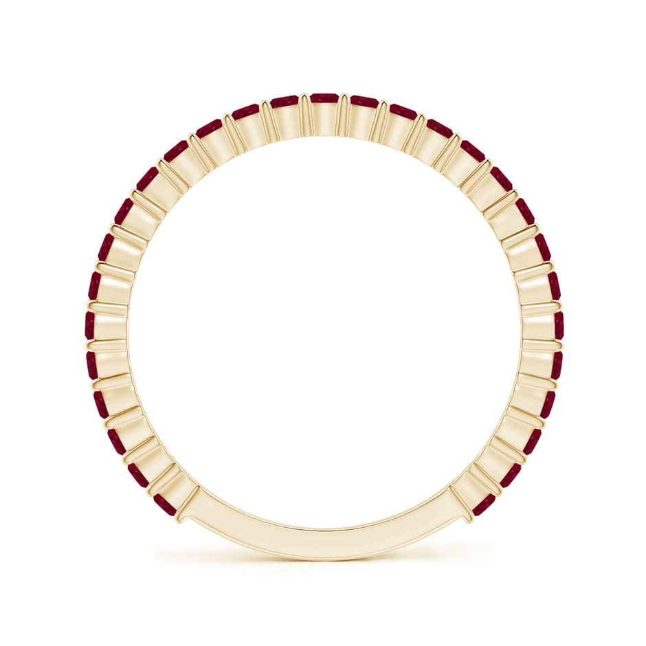 1.6mm A Prong Set Round Ruby Eternity Wedding Band in Yellow Gold side-1