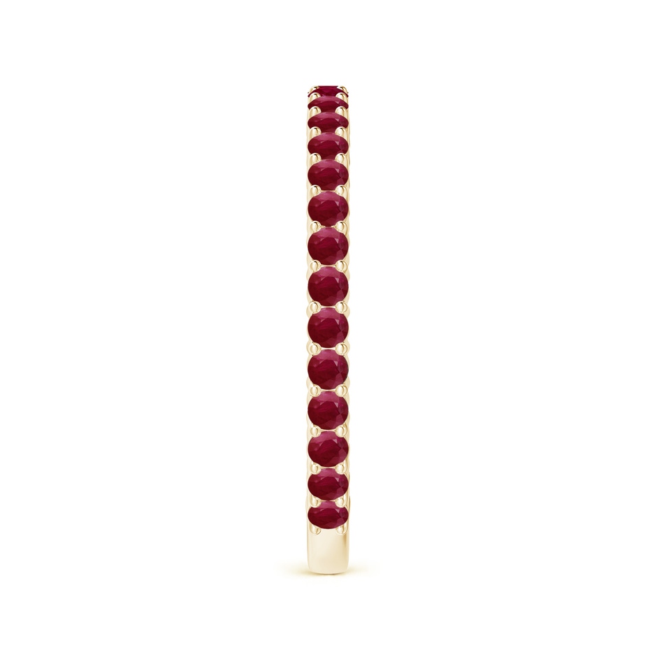 1.6mm A Prong Set Round Ruby Eternity Wedding Band in Yellow Gold side-2