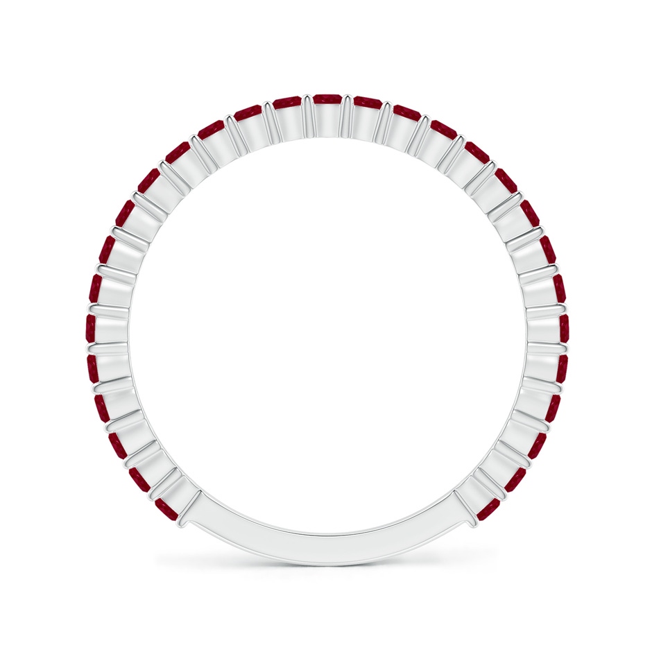 1.6mm AA Prong Set Round Ruby Eternity Wedding Band in P950 Platinum side-1
