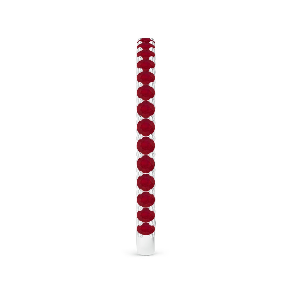 1.6mm AA Prong Set Round Ruby Eternity Wedding Band in P950 Platinum side-2
