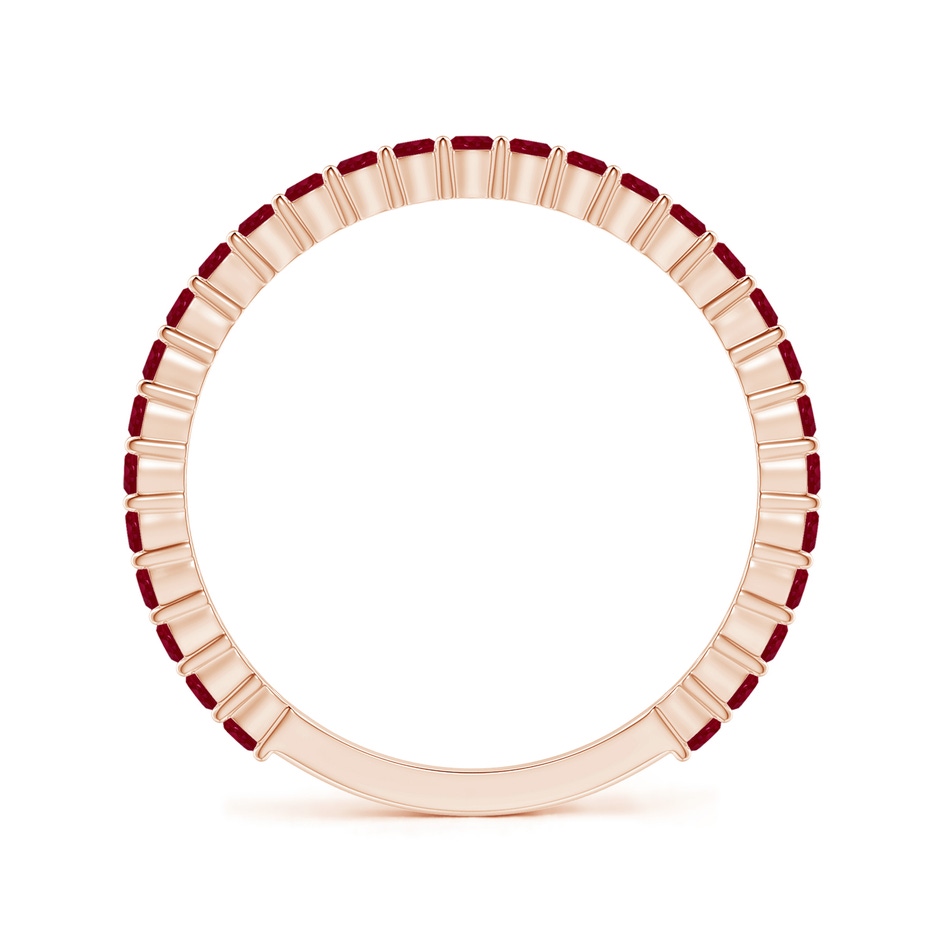 1.6mm AA Prong Set Round Ruby Eternity Wedding Band in Rose Gold side-1