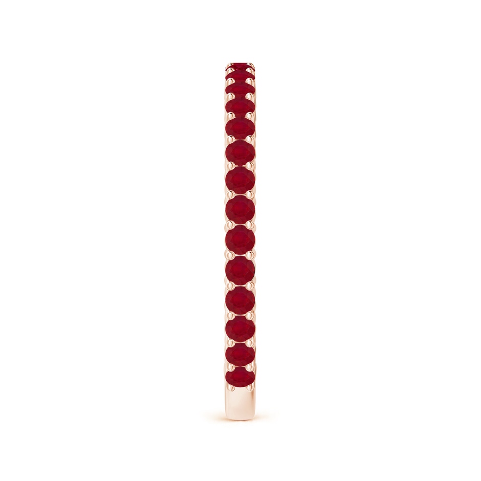1.6mm AA Prong Set Round Ruby Eternity Wedding Band in Rose Gold side-2