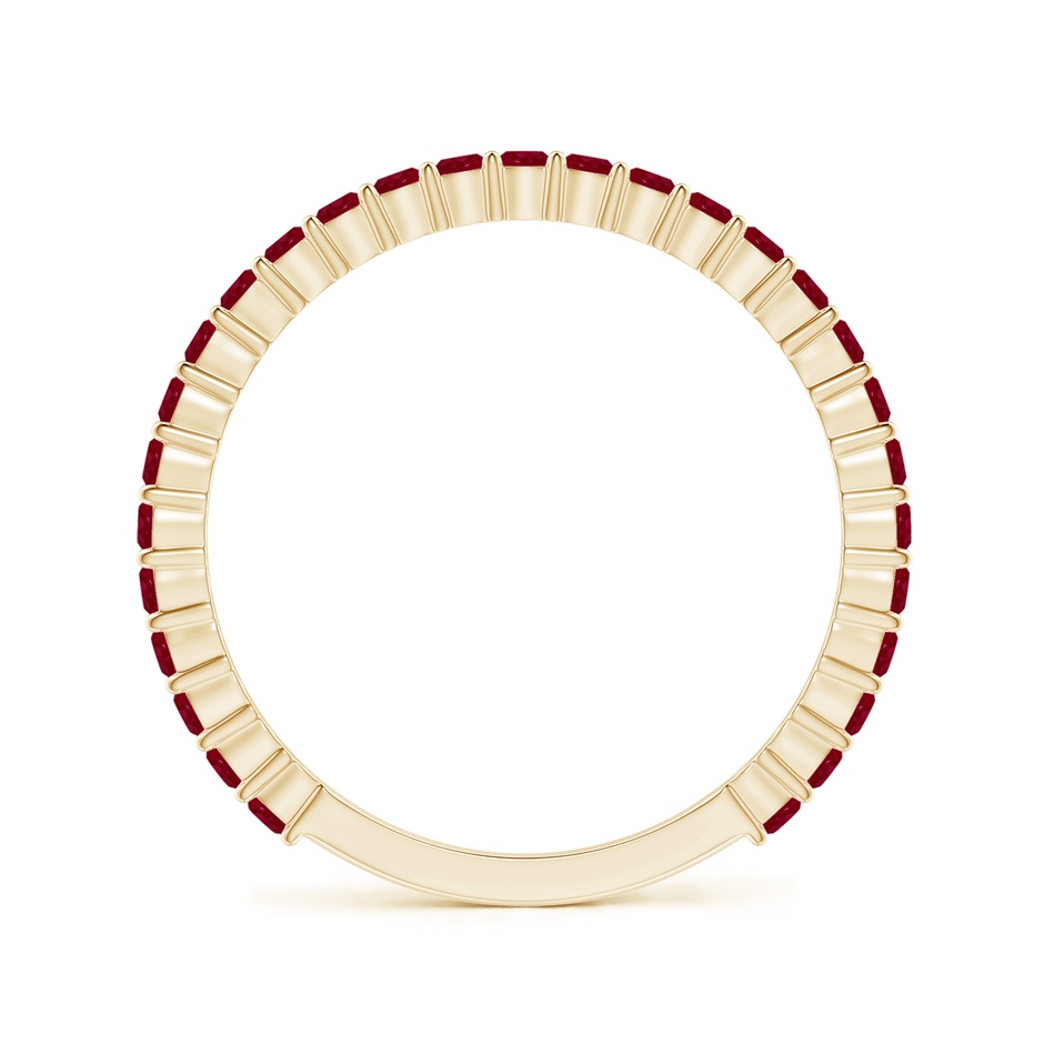 1.6mm AA Prong Set Round Ruby Eternity Wedding Band in Yellow Gold side-1