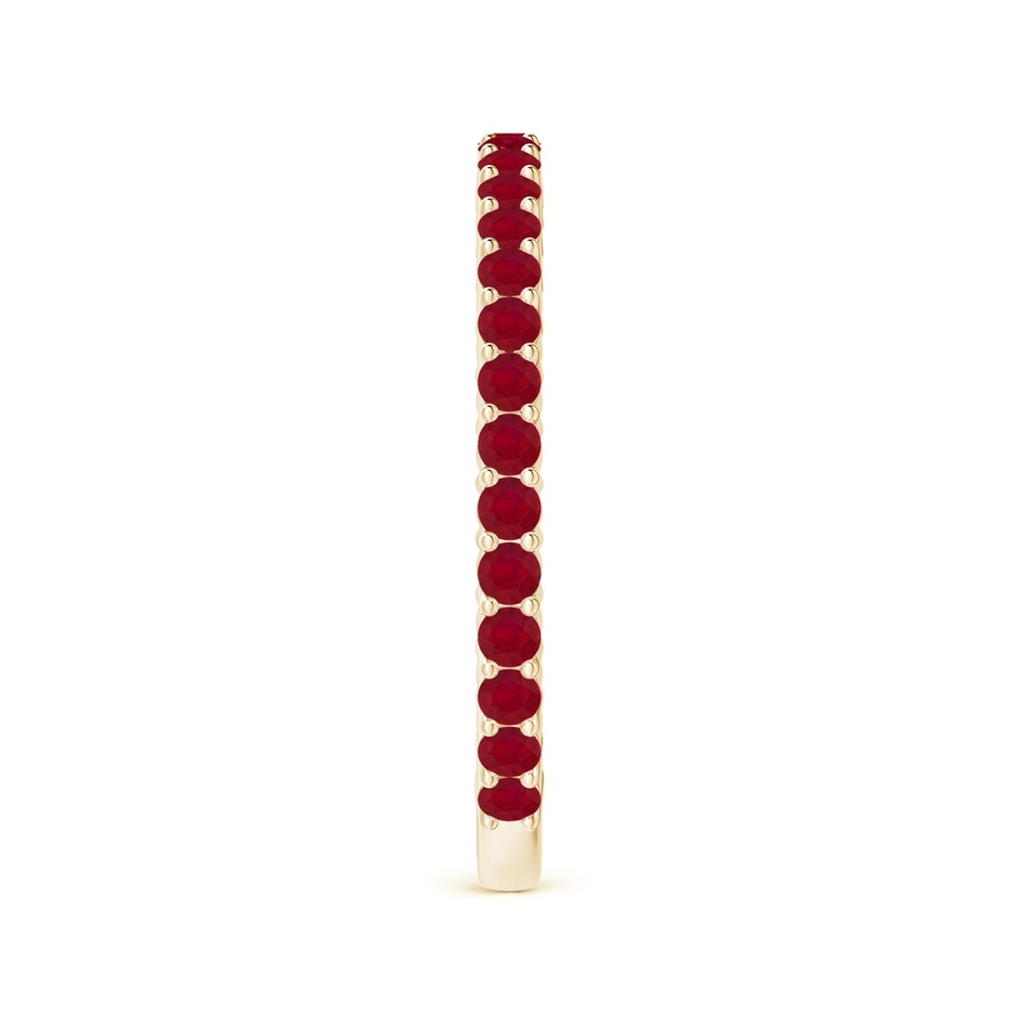 1.6mm AA Prong Set Round Ruby Eternity Wedding Band in Yellow Gold side-2