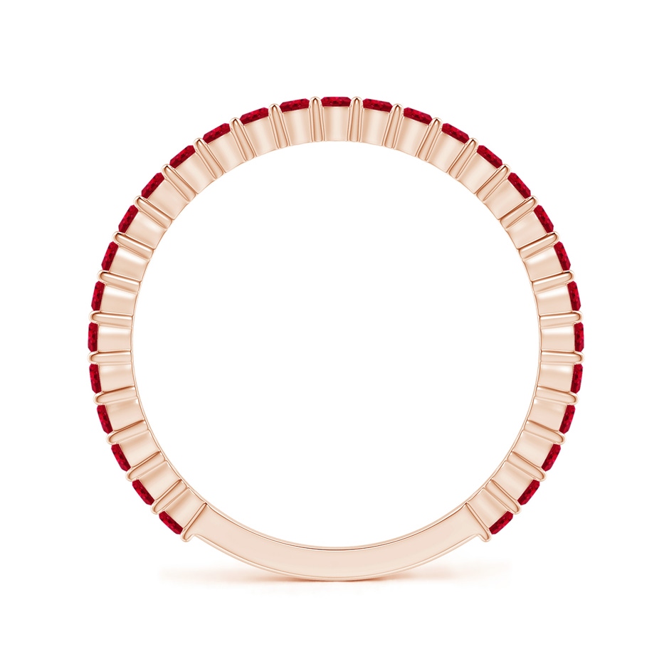 1.6mm AAA Prong Set Round Ruby Eternity Wedding Band in Rose Gold side-1