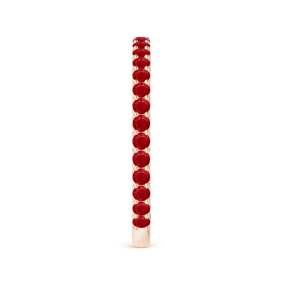 1.6mm AAA Prong Set Round Ruby Eternity Wedding Band in Rose Gold side-2