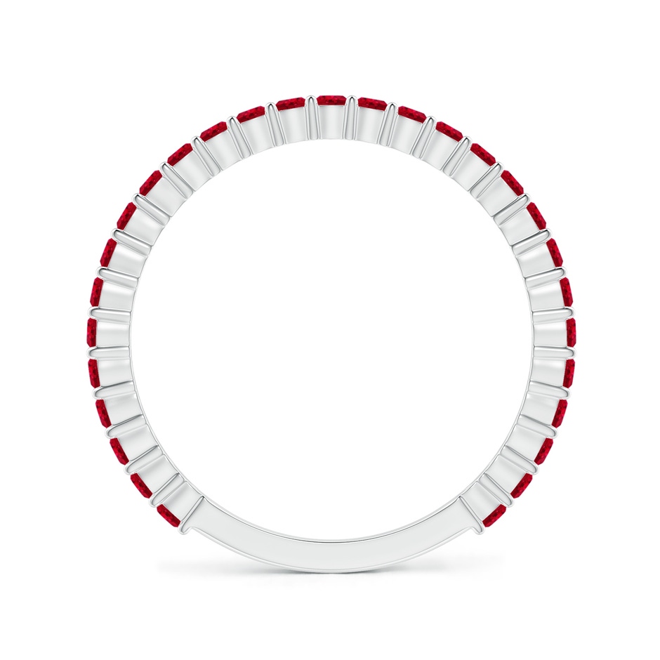 1.6mm AAA Prong Set Round Ruby Eternity Wedding Band in White Gold side-1