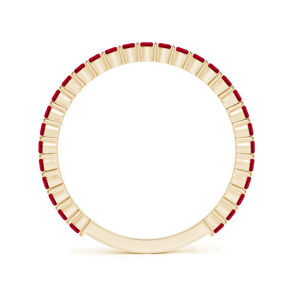 1.6mm AAA Prong Set Round Ruby Eternity Wedding Band in Yellow Gold side-1