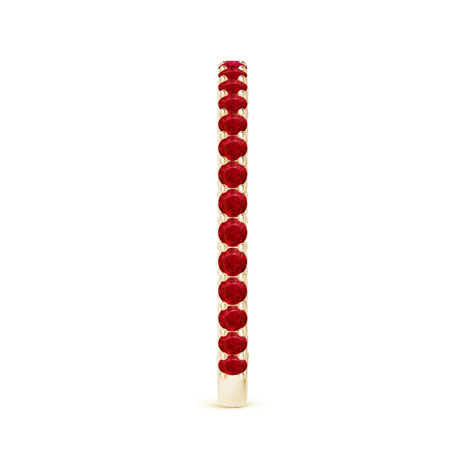 1.6mm AAA Prong Set Round Ruby Eternity Wedding Band in Yellow Gold side-2