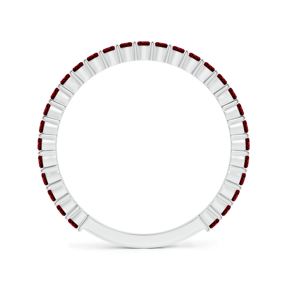 1.6mm AAAA Prong Set Round Ruby Eternity Wedding Band in P950 Platinum side-1
