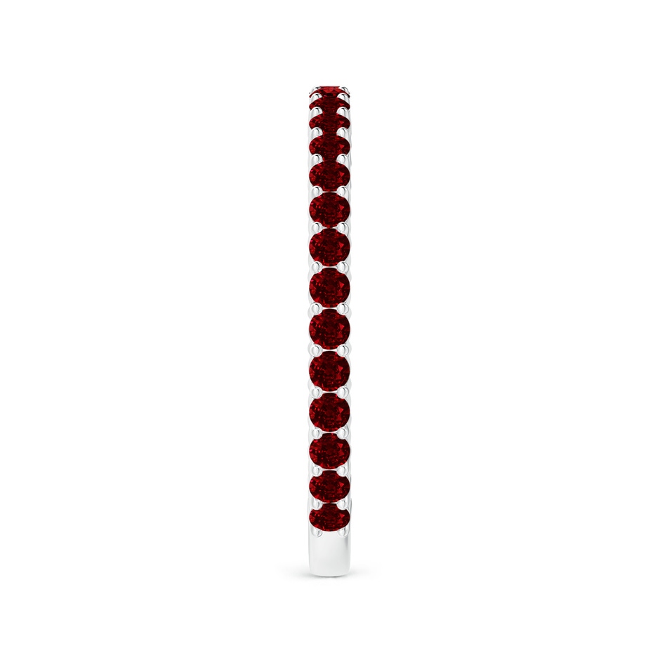 1.6mm AAAA Prong Set Round Ruby Eternity Wedding Band in P950 Platinum side-2
