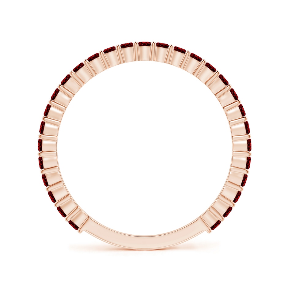 1.6mm AAAA Prong Set Round Ruby Eternity Wedding Band in Rose Gold side-1