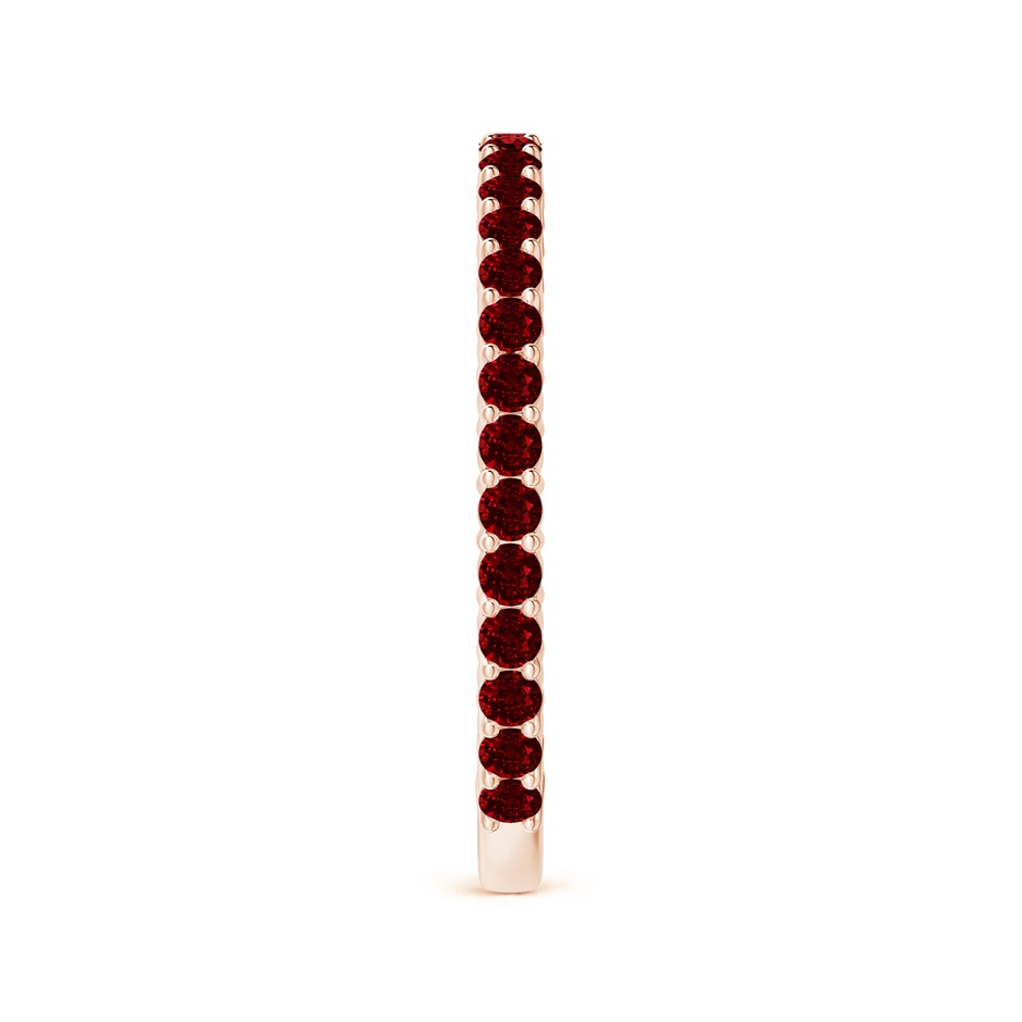 1.6mm AAAA Prong Set Round Ruby Eternity Wedding Band in Rose Gold side-2