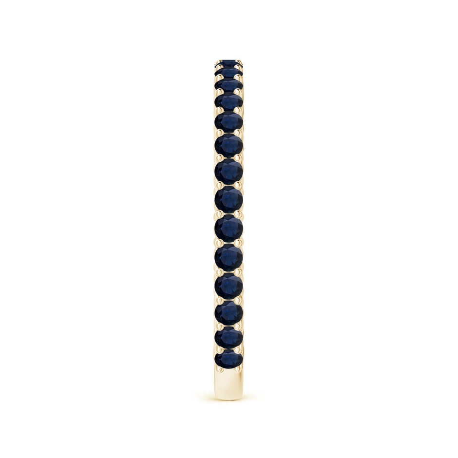 1.6mm A Prong Set Round Blue Sapphire Eternity Wedding Band in Yellow Gold side-2