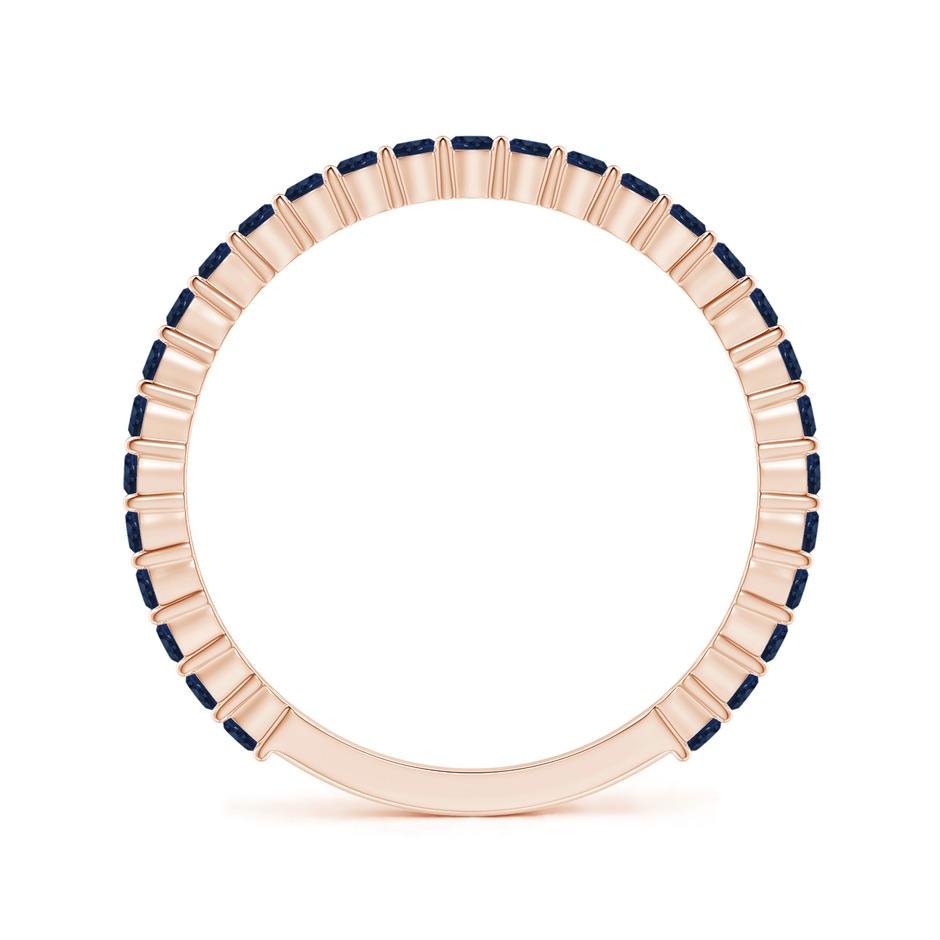 1.6mm AA Prong Set Round Blue Sapphire Eternity Wedding Band in Rose Gold side-1
