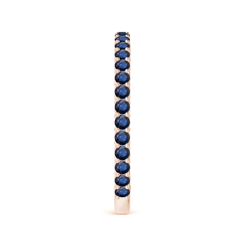 1.6mm AA Prong Set Round Blue Sapphire Eternity Wedding Band in Rose Gold side-2