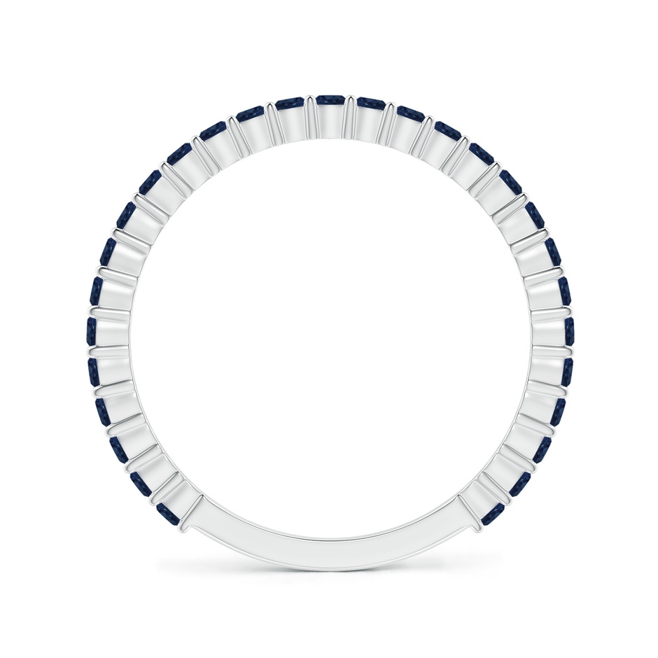 1.6mm AA Prong Set Round Blue Sapphire Eternity Wedding Band in White Gold side-1