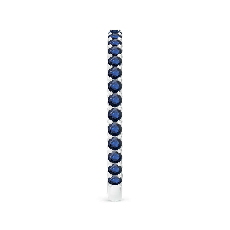 1.6mm AA Prong Set Round Blue Sapphire Eternity Wedding Band in White Gold side-2