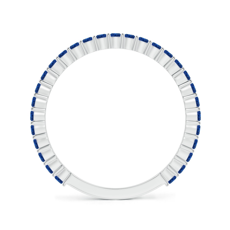 1.6mm AAA Prong Set Round Blue Sapphire Eternity Wedding Band in White Gold side-1