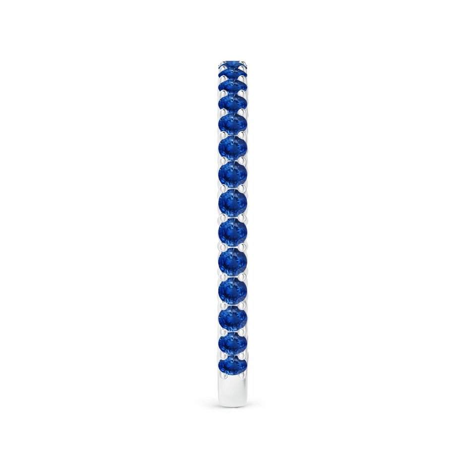 1.6mm AAA Prong Set Round Blue Sapphire Eternity Wedding Band in White Gold side-2