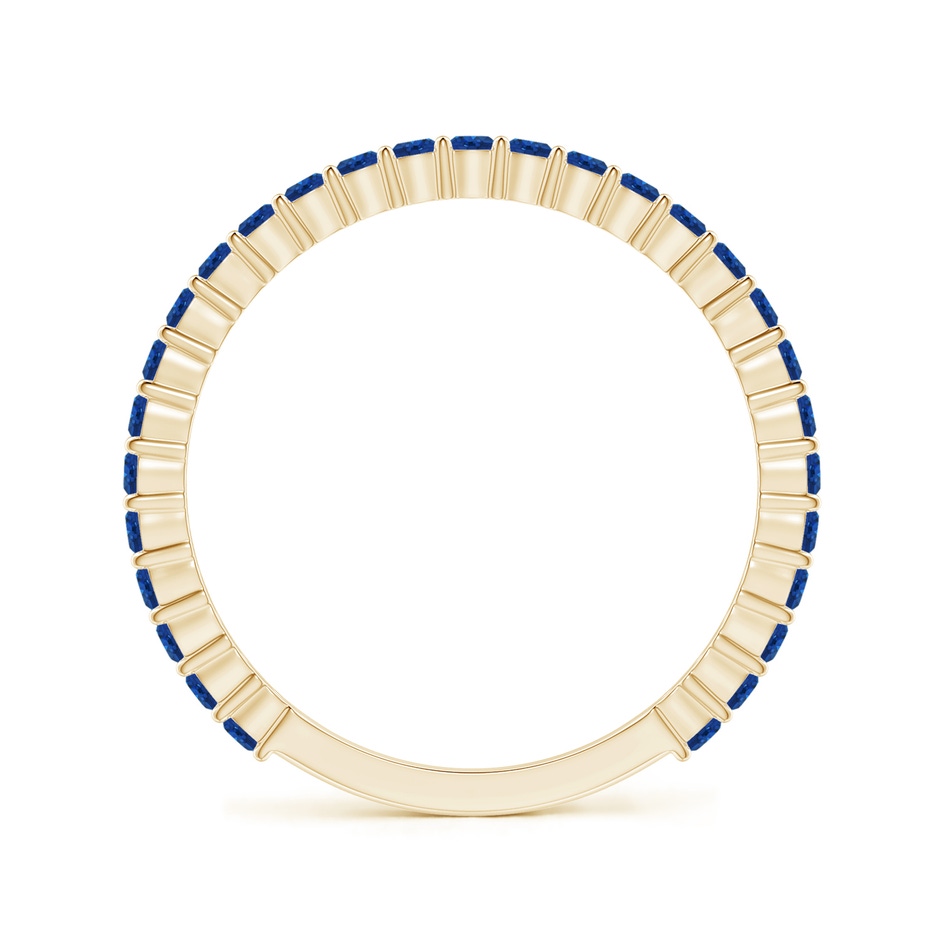 1.6mm AAA Prong Set Round Blue Sapphire Eternity Wedding Band in Yellow Gold side-1