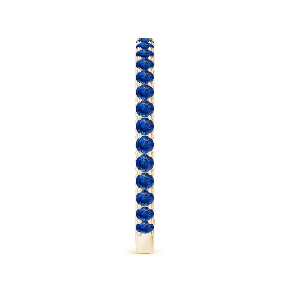 1.6mm AAA Prong Set Round Blue Sapphire Eternity Wedding Band in Yellow Gold side-2