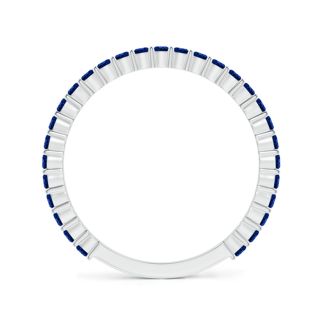 1.6mm AAAA Prong Set Round Blue Sapphire Eternity Wedding Band in P950 Platinum - side_1