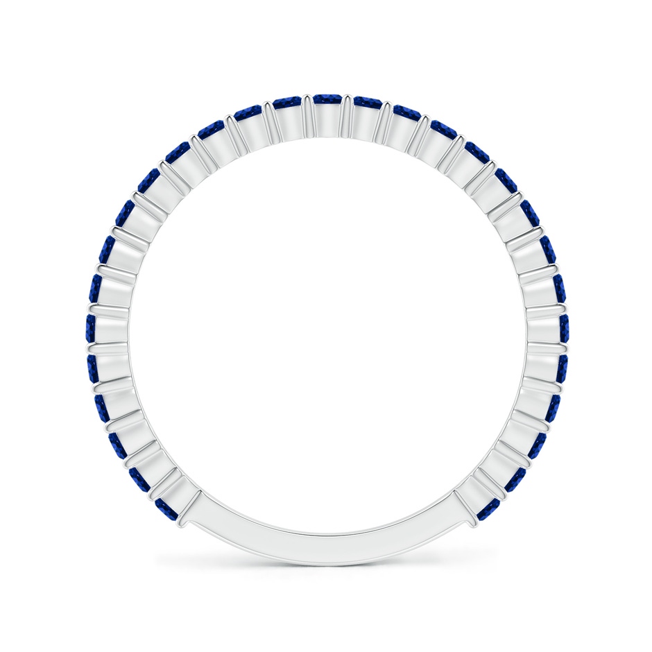 1.6mm AAAA Prong Set Round Blue Sapphire Eternity Wedding Band in P950 Platinum side-1