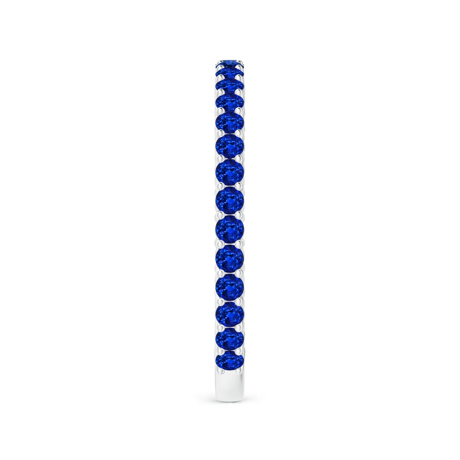 1.6mm AAAA Prong Set Round Blue Sapphire Eternity Wedding Band in P950 Platinum side-2