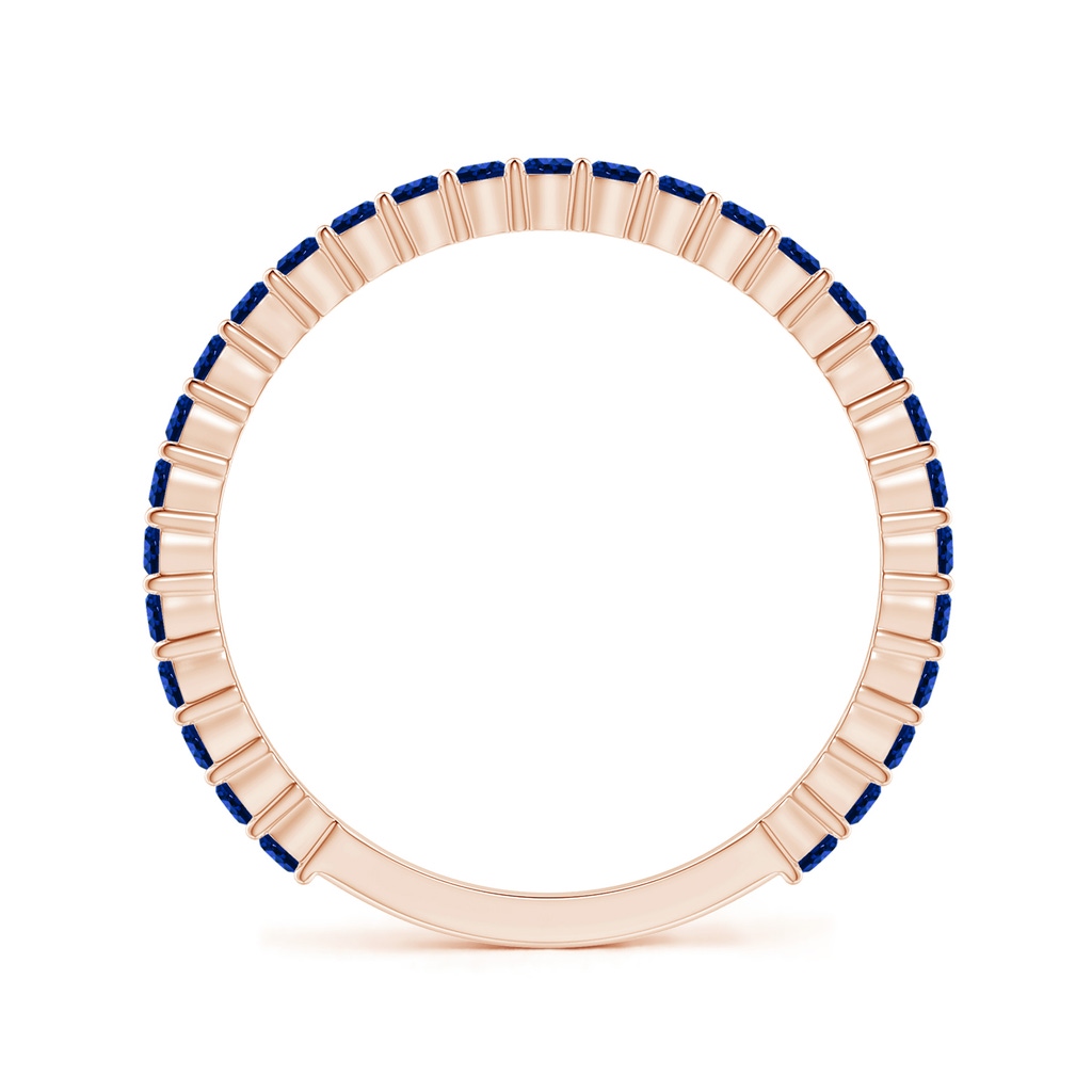 1.6mm AAAA Prong Set Round Blue Sapphire Eternity Wedding Band in Rose Gold - side_1