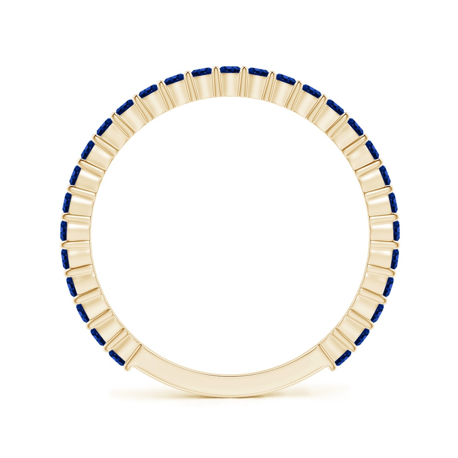 1.6mm AAAA Prong Set Round Blue Sapphire Eternity Wedding Band in Yellow Gold side-1