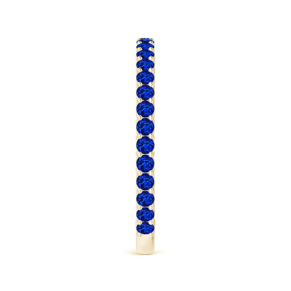 1.6mm AAAA Prong Set Round Blue Sapphire Eternity Wedding Band in Yellow Gold side-2