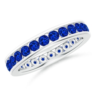 2.5mm AAAA Channel Set Eternity Sapphire Wedding Band in 55 P950 Platinum