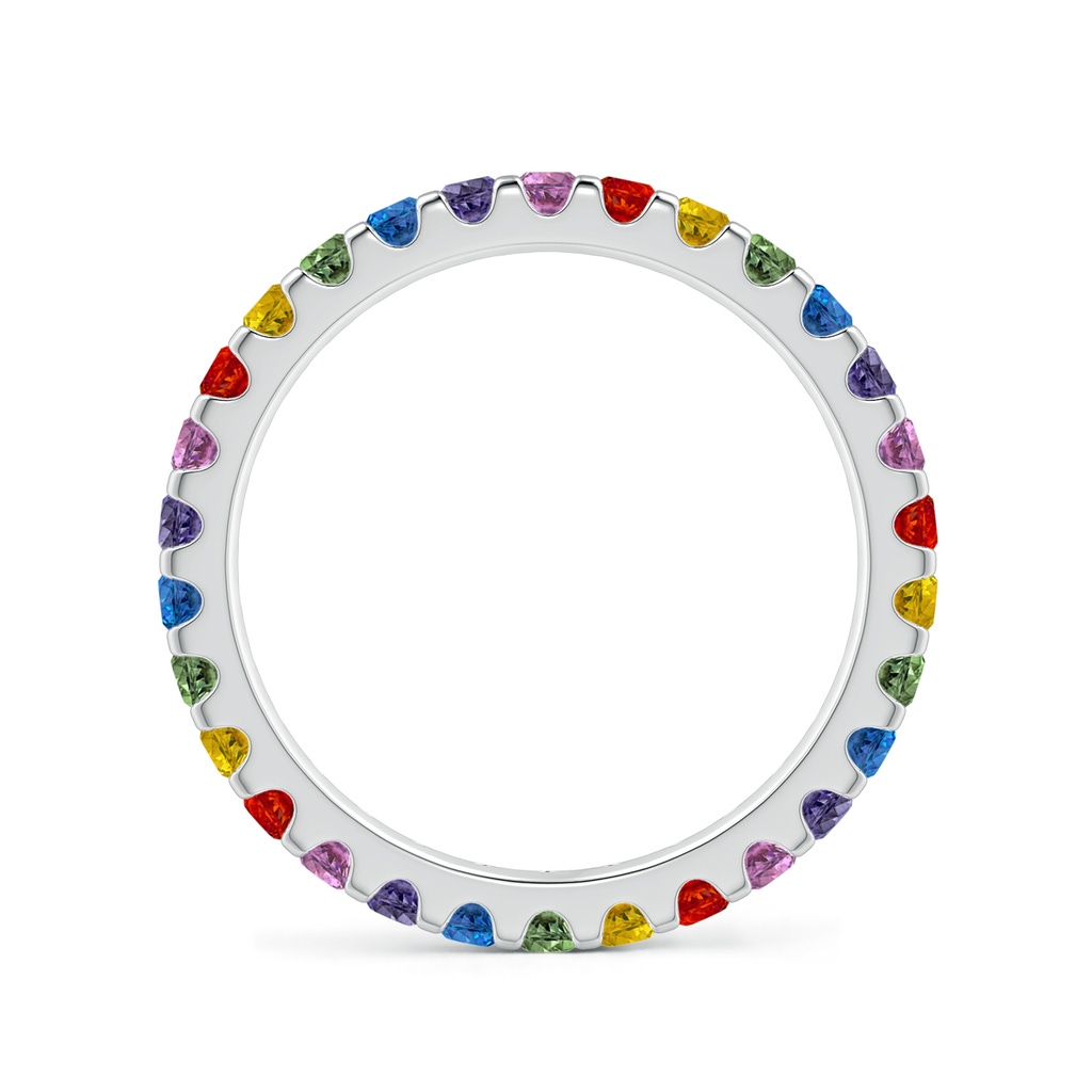 2mm AAA Spectra Prong-Set Round Multi-Sapphire Eternity Band in 60 White Gold - side_1