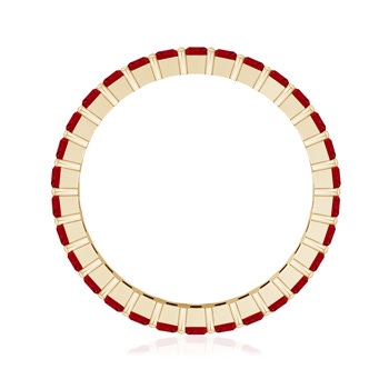 1.8mm AAAA Shared Prong Set Square Ruby Eternity Band in 70 Yellow Gold Product Image