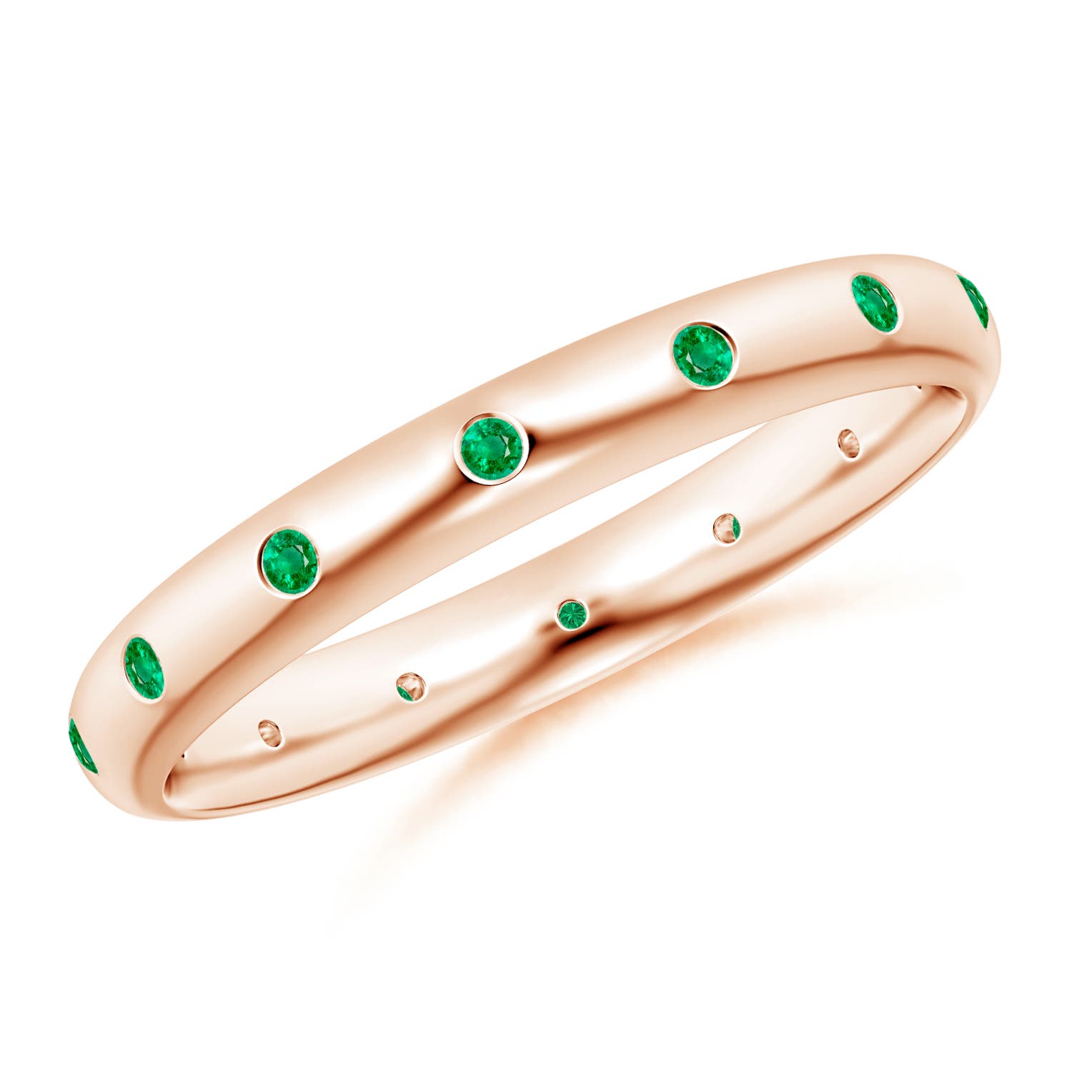 AAA - Emerald / 0.21 CT / 14 KT Rose Gold