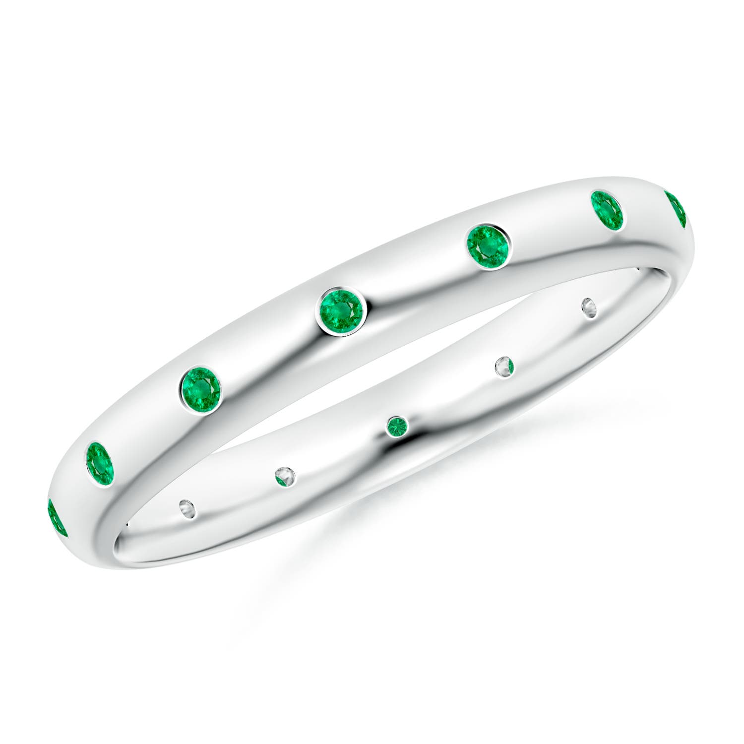 AAA - Emerald / 0.21 CT / 14 KT White Gold