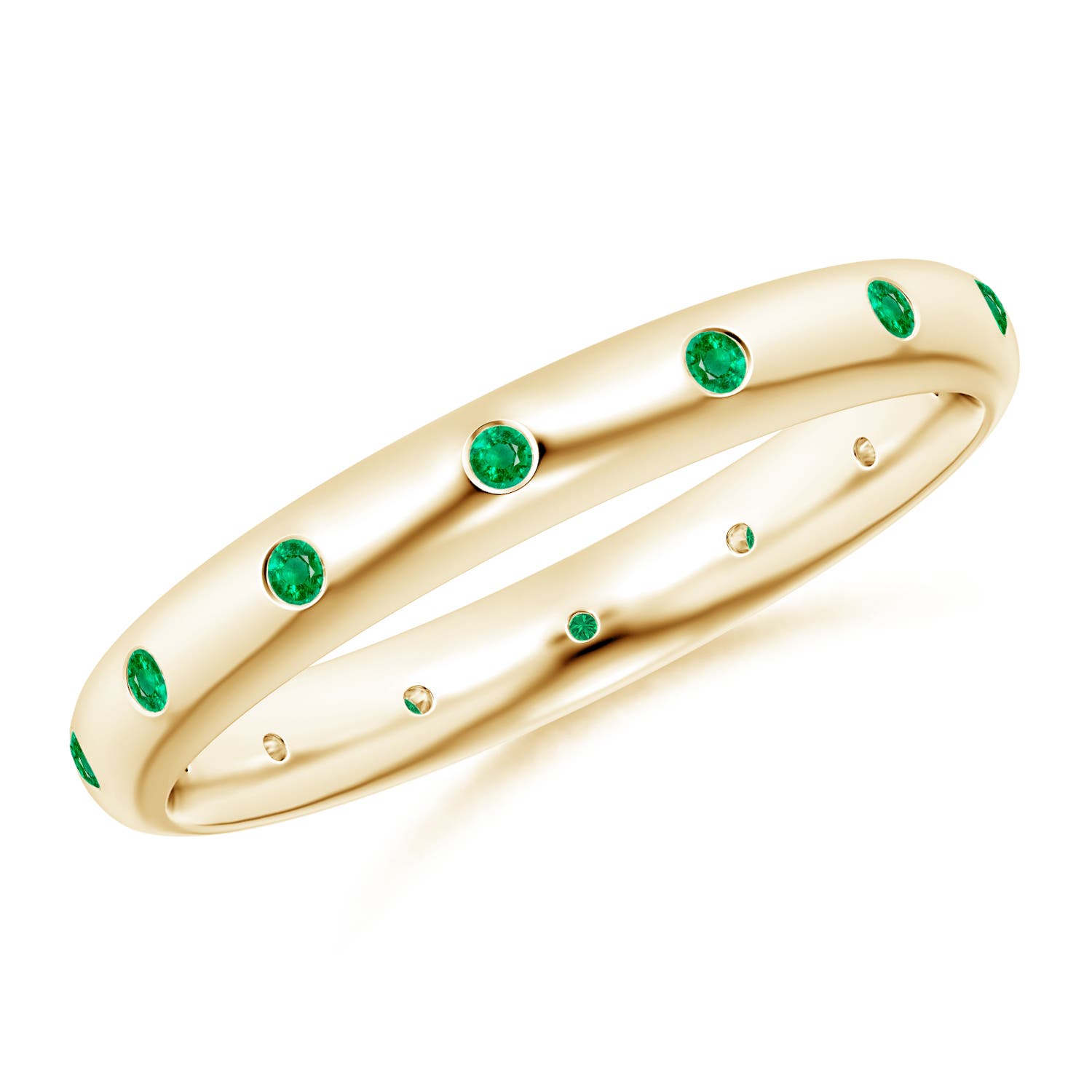 AAA - Emerald / 0.21 CT / 14 KT Yellow Gold