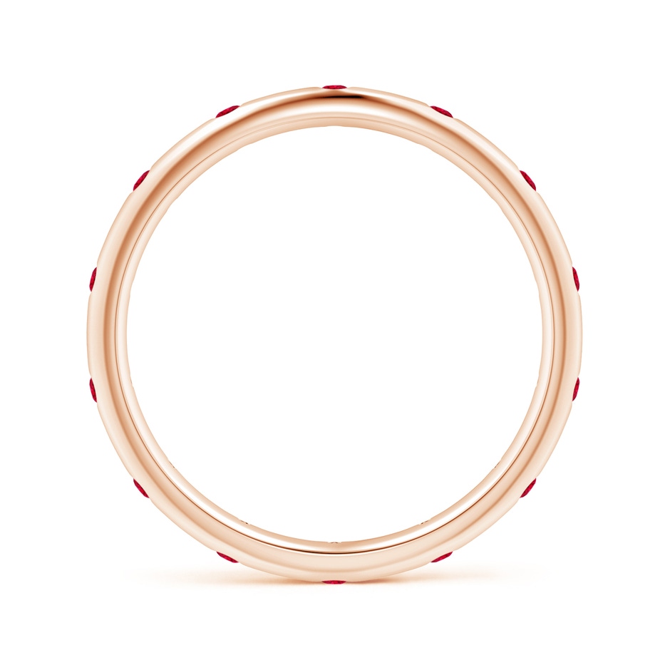 1.3mm AAA Gypsy-Set Round Ruby Eternity Band in Rose Gold side 1