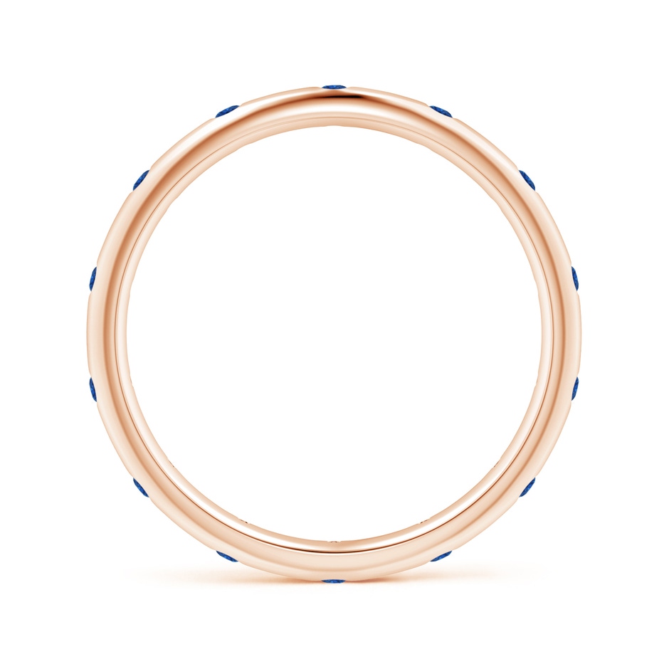 1.3mm AAA Gypsy-Set Round Sapphire Eternity Band in Rose Gold side 1