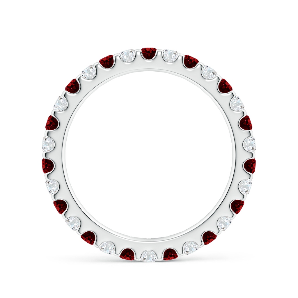 2mm AAAA Shared Prong Ruby and Diamond Eternity Band in 60 White Gold Side 199