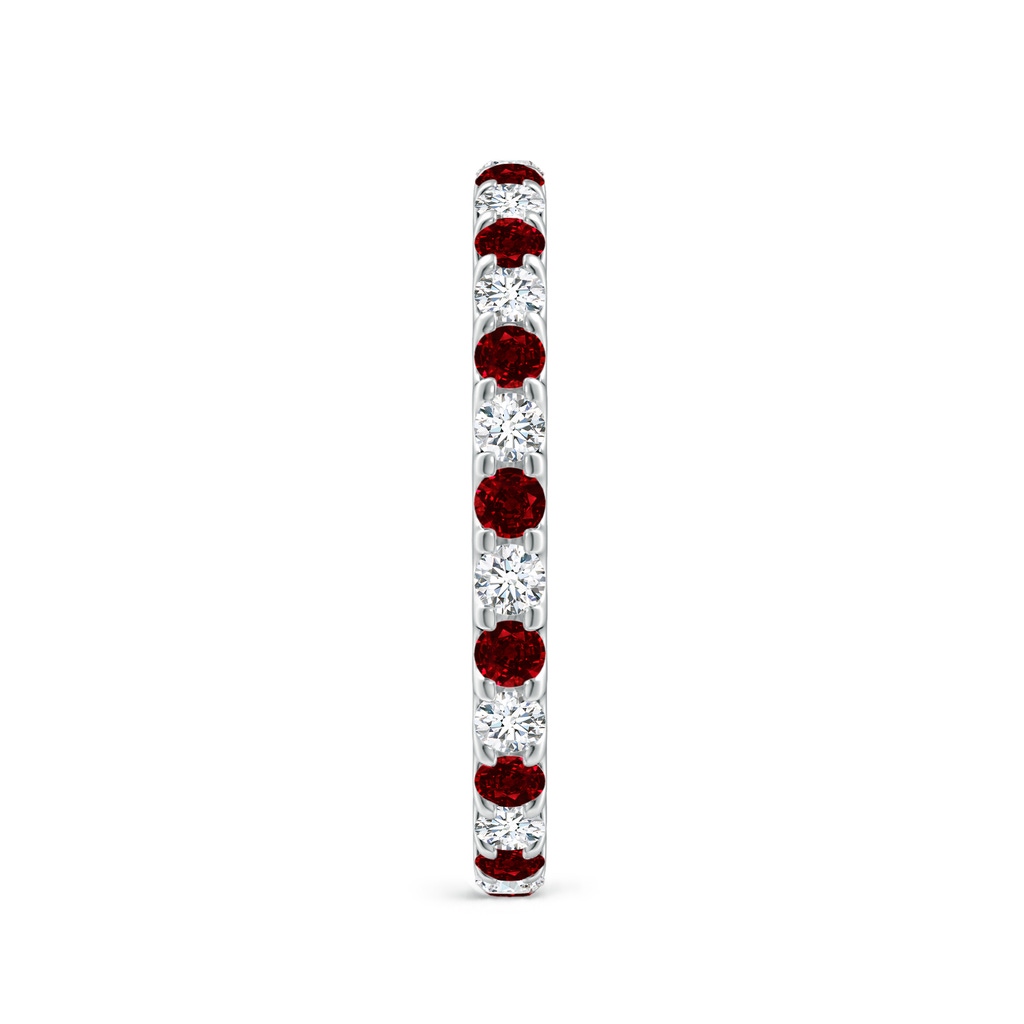 2mm AAAA Shared Prong Ruby and Diamond Eternity Band in 60 White Gold Side 299