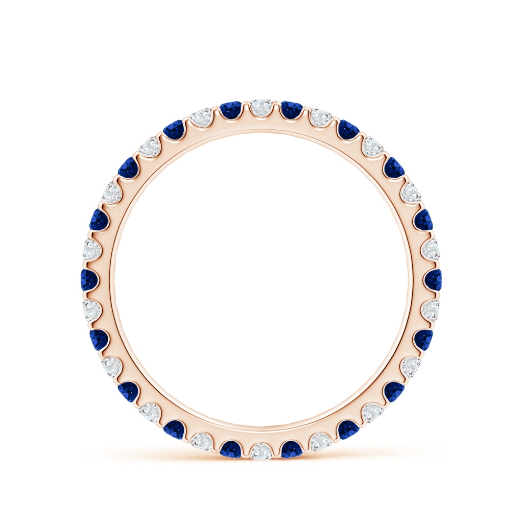 1.7mm Lab-Grown Shared Prong Sapphire and Diamond Eternity Band in 60 Rose Gold - side 199