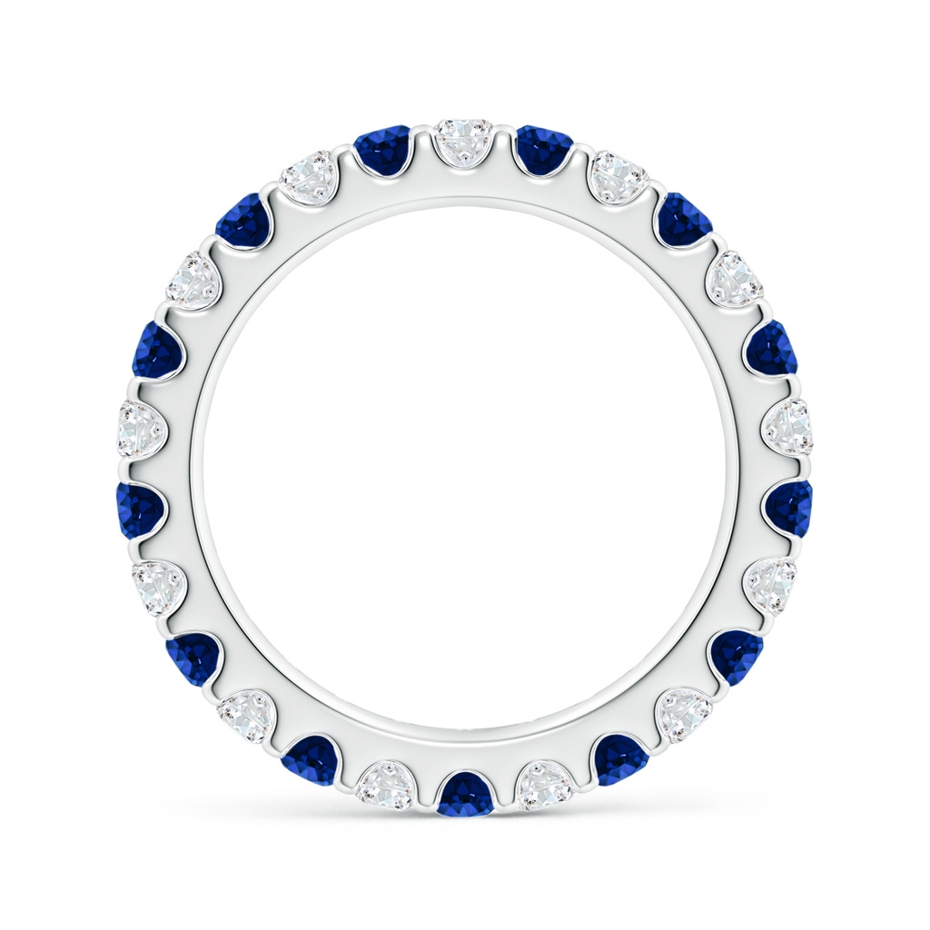 2.8mm Lab-Grown Shared Prong Sapphire and Diamond Eternity Band in 60 White Gold - side 199