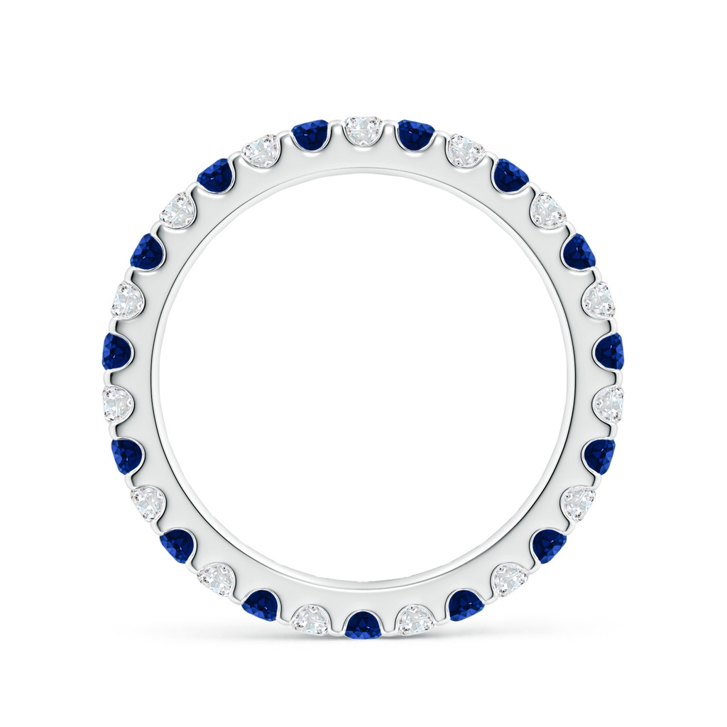 2mm AAAA Shared Prong Sapphire and Diamond Eternity Band in 65 White Gold Side 199